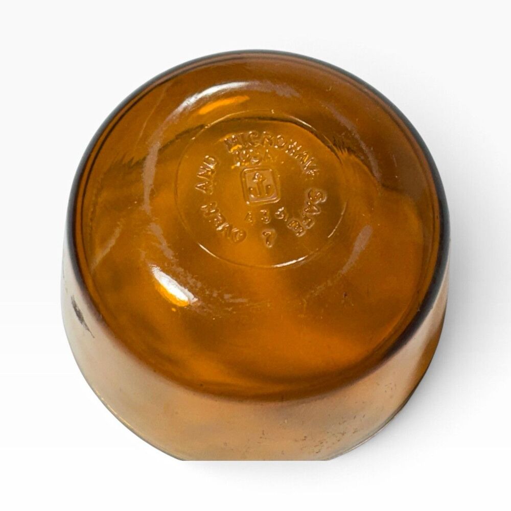 Vintage Anchor Hocking Amber Depression Glass Round Bowl, Pressed Glass, 1 Pc